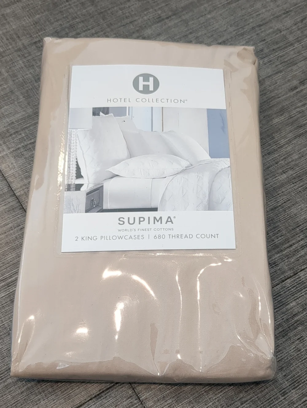 Hotel Collection Supima King Pillowcases - Neutral Tan (Sand) 680 Thread Count